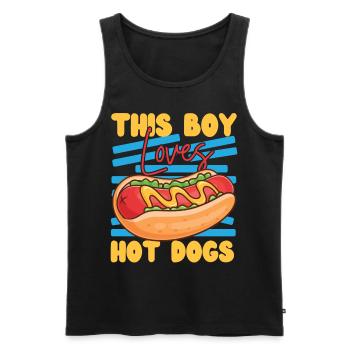 Hot Dog Adult Boy This Boy Loves - Men's Premium Organic Tank Top - black - Front - AI Model Male 178 light (178cm)
