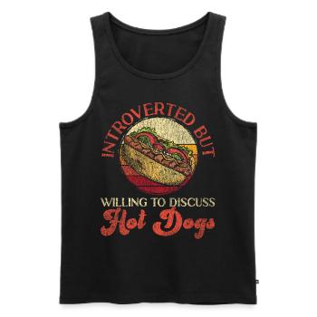 Hot Dog Adulte Rétro Vintage - Débardeur bio Premium Homme - noir - Devant - Michal (187cm)
