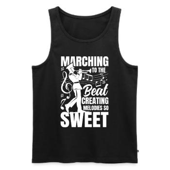 Marching To The Beat Creating Melodies So Sweet - Männer Premium Bio Tank Top - Schwarz - Vorne - Michal (187cm)