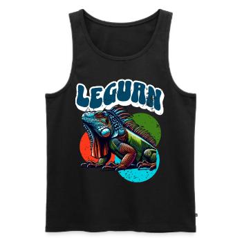 Leguan - Männer Premium Bio Tank Top - Schwarz - Vorne - AI Model Male 178 light (178cm)