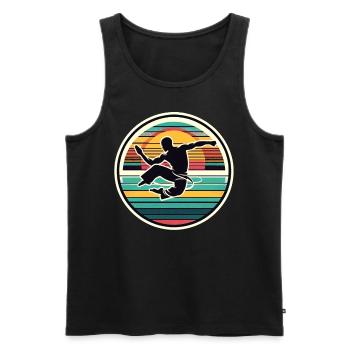 Capoeira - Men's Premium Organic Tank Top - black - Front - Michal (187cm)
