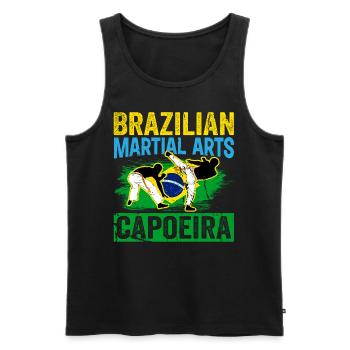 Arts Martiaux brésiliens Capoeira - Débardeur bio Premium Homme - noir - Devant - Michal (187cm)