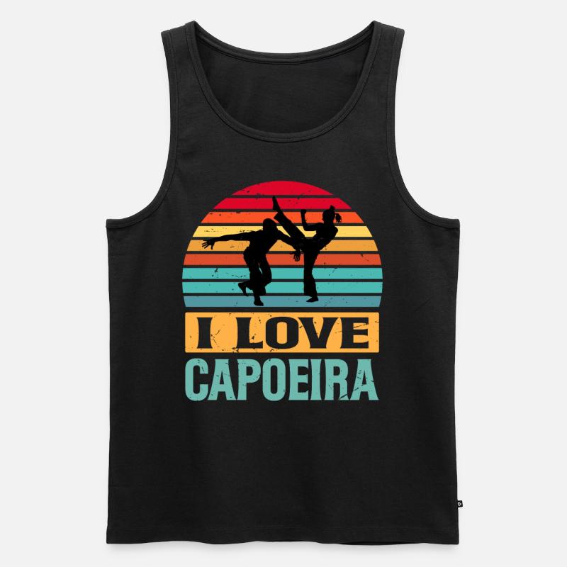 Ich liebe Capoeira - Männer Premium Bio Tank Top - Schwarz
