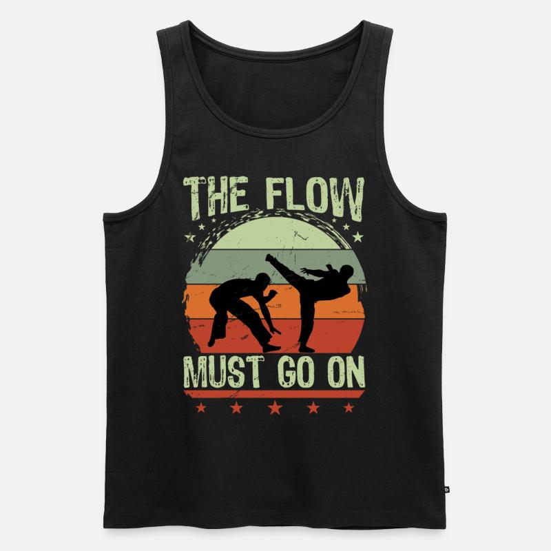 Der Flow muss weitergehen - Männer Premium Bio Tank Top - Schwarz