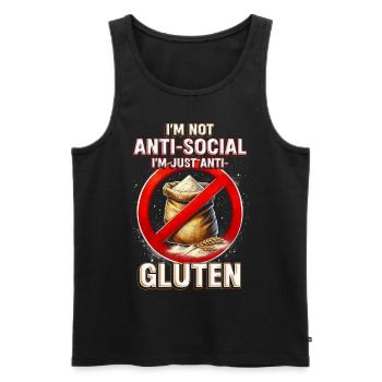 Allergie au gluten Intolérance au gluten - Débardeur bio Premium Homme - noir - Devant - AI Model Male 178 light (178cm)