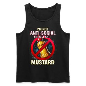 Senfallergie I'm Just Anti Mustard - Männer Premium Bio Tank Top - Schwarz - Vorne - Michal (187cm)