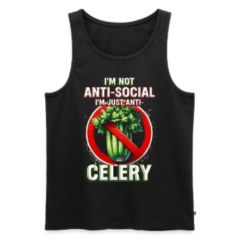 Allergie au céleri Je suis juste anti céleri - Débardeur bio Premium Homme - noir - Devant - Michal (187cm)