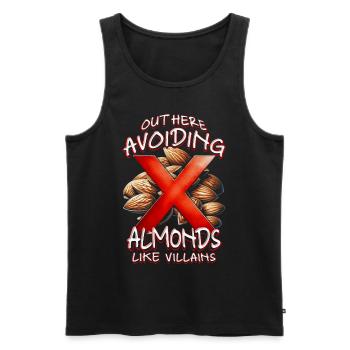 Almond Allergy Out Here Avoiding Almonds - Men's Premium Organic Tank Top - black - Front - AI Model Male 178 light (178cm)