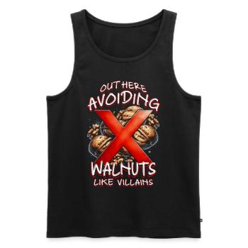 Walnut Allergy Out Here Avoiding Walnuts - Men's Premium Organic Tank Top - black - Front - AI Model Male 178 light (178cm)