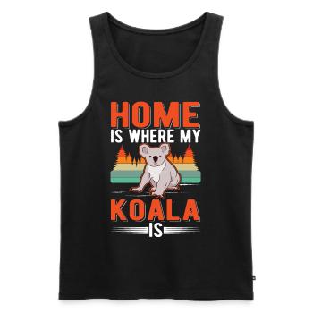 Zuhause ist wo mein Koala ist - Männer Premium Bio Tank Top - Schwarz - Vorne - Michal (187cm)