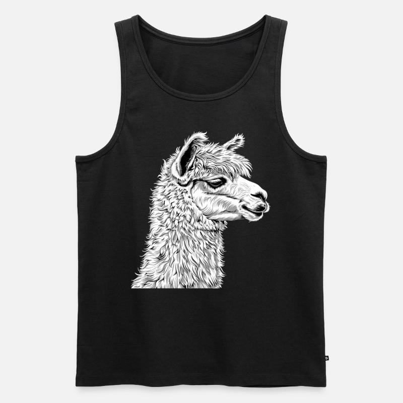 Alpaca Alpakas Alpaka - Männer Premium Bio Tank Top - Schwarz