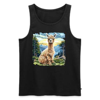Alpaca Alpacas Alpaca - Men's Premium Organic Tank Top - black - Front - AI Model Male 178 light (178cm)