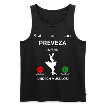 Preveza Griechenland Urlaub Idee - Männer Premium Bio Tank Top - Schwarz - Vorne - Michal (187cm)