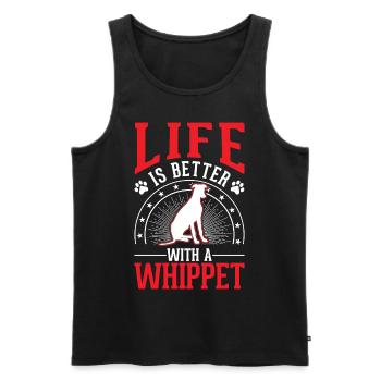 La vie est meilleure avec un whippet - Débardeur bio Premium Homme - noir - Devant - Michal (187cm)