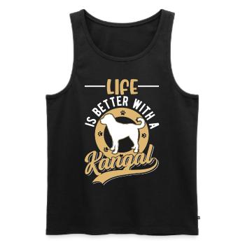 Das Leben ist beser mit einem Kangal - Männer Premium Bio Tank Top - Schwarz - Vorne - Michal (187cm)