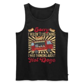 Hot Dog Adult Girl Vintage Sorry I - Männer Premium Bio Tank Top - Schwarz - Vorne - AI Model Male 178 light (178cm)