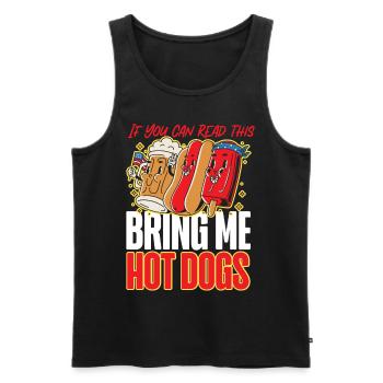 Hot Dog Adulte Si vous pouvez lire ceci - Débardeur bio Premium Homme - noir - Devant - Michal (187cm)