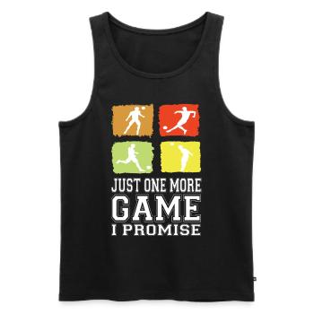 Just One More Game I Promise Soccer Soccer Player - Men's Premium Organic Tank Top - black - Front - AI Model Male 178 light (178cm)