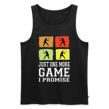Just One More Game I Promise Tennis Tennis Player - Men's Premium Organic Tank Top - black - Front - AI Model Male 178 light (178cm)