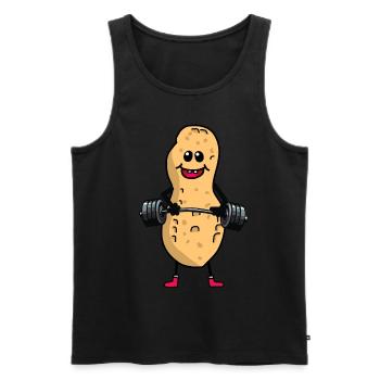 Erdnuss Hanteln Gewicht Bodybuilding - Männer Premium Bio Tank Top - Schwarz - Vorne - Michal (187cm)