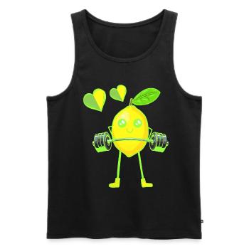 Lemon Weight Exercise Weight GYM Exercise Muscles - Men's Premium Organic Tank Top - black - Front - AI Model Male 178 light (178cm)