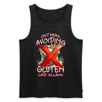 Allergie au gluten Intolérance au gluten - Débardeur bio Premium Homme - noir - Devant - AI Model Male 178 light (178cm)