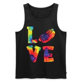 Hot Dog Adulte Tie Dye des années 80 des années 90 - Débardeur bio Premium Homme - noir - Devant - Michal (187cm)