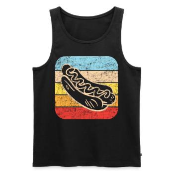 Hot Dog Adulte Rétro Vintage - Débardeur bio Premium Homme - noir - Devant - Michal (187cm)