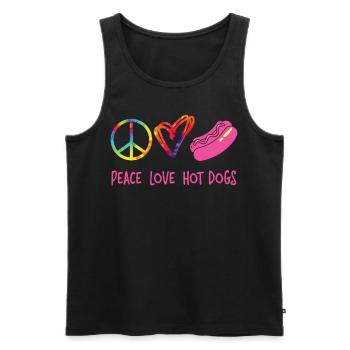 Hot Dog Adulte Tie Dye Peace Love - Débardeur bio Premium Homme - noir - Devant - Michal (187cm)