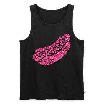 Hot Dog Adult Pink Diamonds - Männer Premium Bio Tank Top - Schwarz - Vorne - AI Model Male 178 light (178cm)
