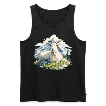 Alpine Goat Bergziegen Bergziege - Männer Premium Bio Tank Top - Schwarz - Vorne - AI Model Male 178 light (178cm)