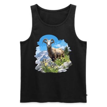 Alpine Goat Bergziegen Bergziege - Männer Premium Bio Tank Top - Schwarz - Vorne - AI Model Male 178 light (178cm)