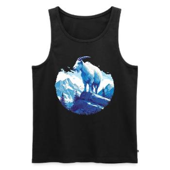 Alpine Goat Bergziegen Bergziege - Männer Premium Bio Tank Top - Schwarz - Vorne - AI Model Male 178 light (178cm)