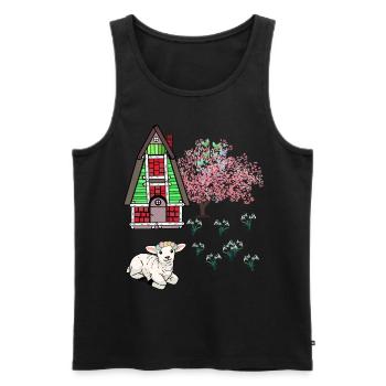 Frohe Ostern Lamm Schaff Ostern Natur Frühling - Männer Premium Bio Tank Top - Schwarz - Vorne - AI Model Male 178 light (178cm)