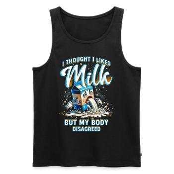 Milchallergie I Thought I Liked Milk - Männer Premium Bio Tank Top - Schwarz - Vorne - Michal (187cm)