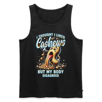 Cashew Allergy I Thought I Liked Cashews - Men's Premium Organic Tank Top - black - Front - Michal (187cm)