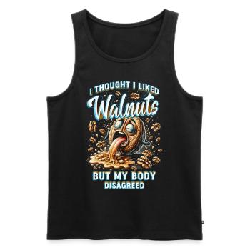 Walnut Allergy I Thought I Liked Walnuts - Men's Premium Organic Tank Top - black - Front - AI Model Male 178 light (178cm)