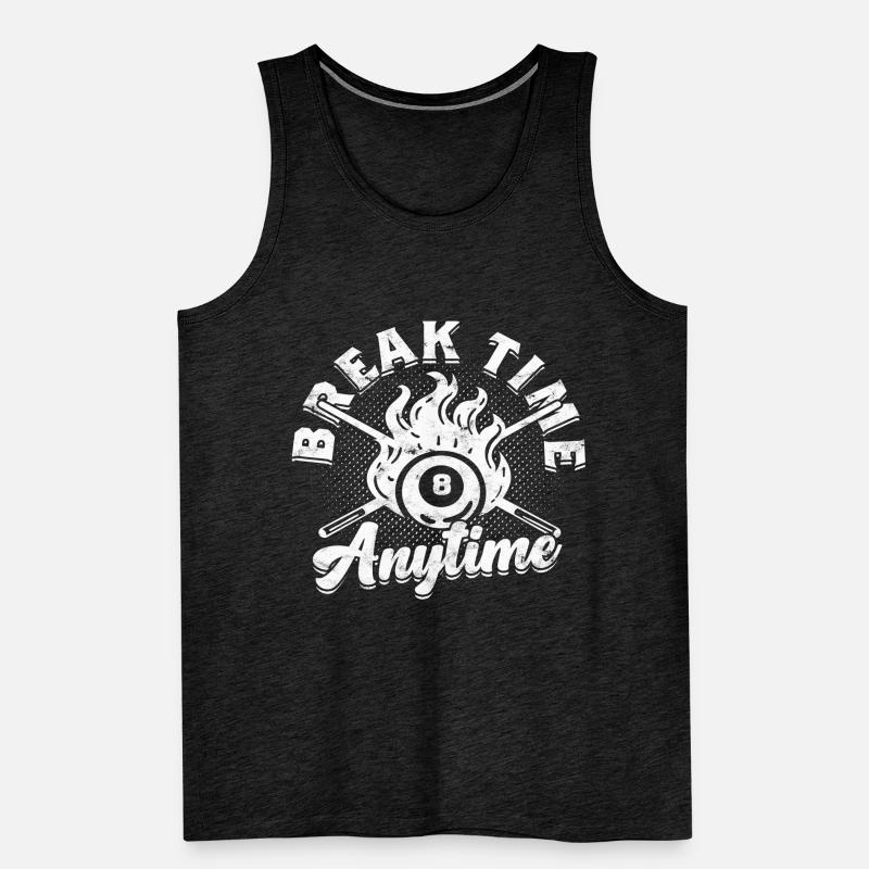 8-Ball Billiards Break Time Anytime Men's Premium Organic Tank Top