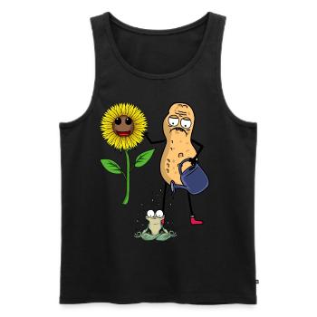 Hobbygärtner Garten Frosch Sonnenblume Blume - Männer Premium Bio Tank Top - Schwarz - Vorne - Michal (187cm)