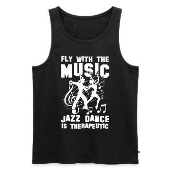 Fly With The Music Jazz Dance is Therapeutic - Männer Premium Bio Tank Top - Schwarz - Vorne - Michal (187cm)