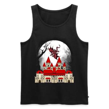 Fantasy Drache Schloss Märchen Mittelalter Drachen - Männer Premium Bio Tank Top - Schwarz - Vorne - AI Model Male 178 light (178cm)