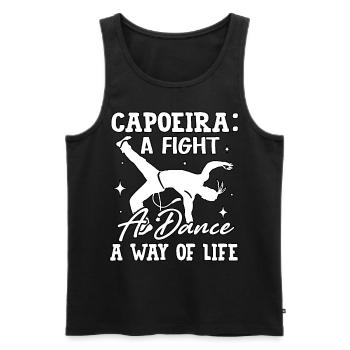 La capoeira, un combat, une danse, un art de vivre - Débardeur bio Premium Homme - noir - Devant - AI Model Male 178 light (178cm)