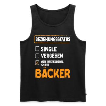 Baker Relationship Status Back Baked Goods Baking - Men's Premium Organic Tank Top - black - Front - AI Model Male 178 light (178cm)
