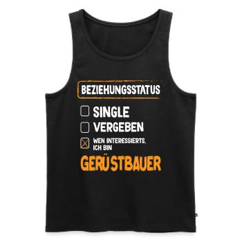 Statut de la relation d’échafaudage Échafaudage Échafaudage - Débardeur bio Premium Homme - noir - Devant - AI Model Male 178 light (178cm)