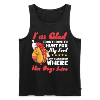 Hot Dog Adult I'm Glad I Don't - Männer Premium Bio Tank Top - Schwarz - Vorne - AI Model Male 178 light (178cm)