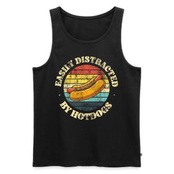 Hot Dog Adult Retro Vintage Easily - Männer Premium Bio Tank Top - Schwarz - Vorne - AI Model Male 178 light (178cm)