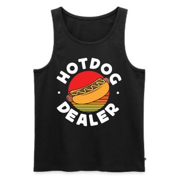 Hot Dog Adult Retro Hot Dog Dealer - Männer Premium Bio Tank Top - Schwarz - Vorne - AI Model Male 178 light (178cm)