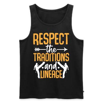 Respektieren Sie die Traditionen und die Abstammung - Männer Premium Bio Tank Top - Schwarz - Vorne - AI Model Male 178 light (178cm)