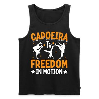 Capoeira is freedom in motion - Men's Premium Organic Tank Top - black - Front - Michal (187cm)