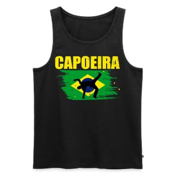 Capoeira - Men's Premium Organic Tank Top - black - Front - Michal (187cm)